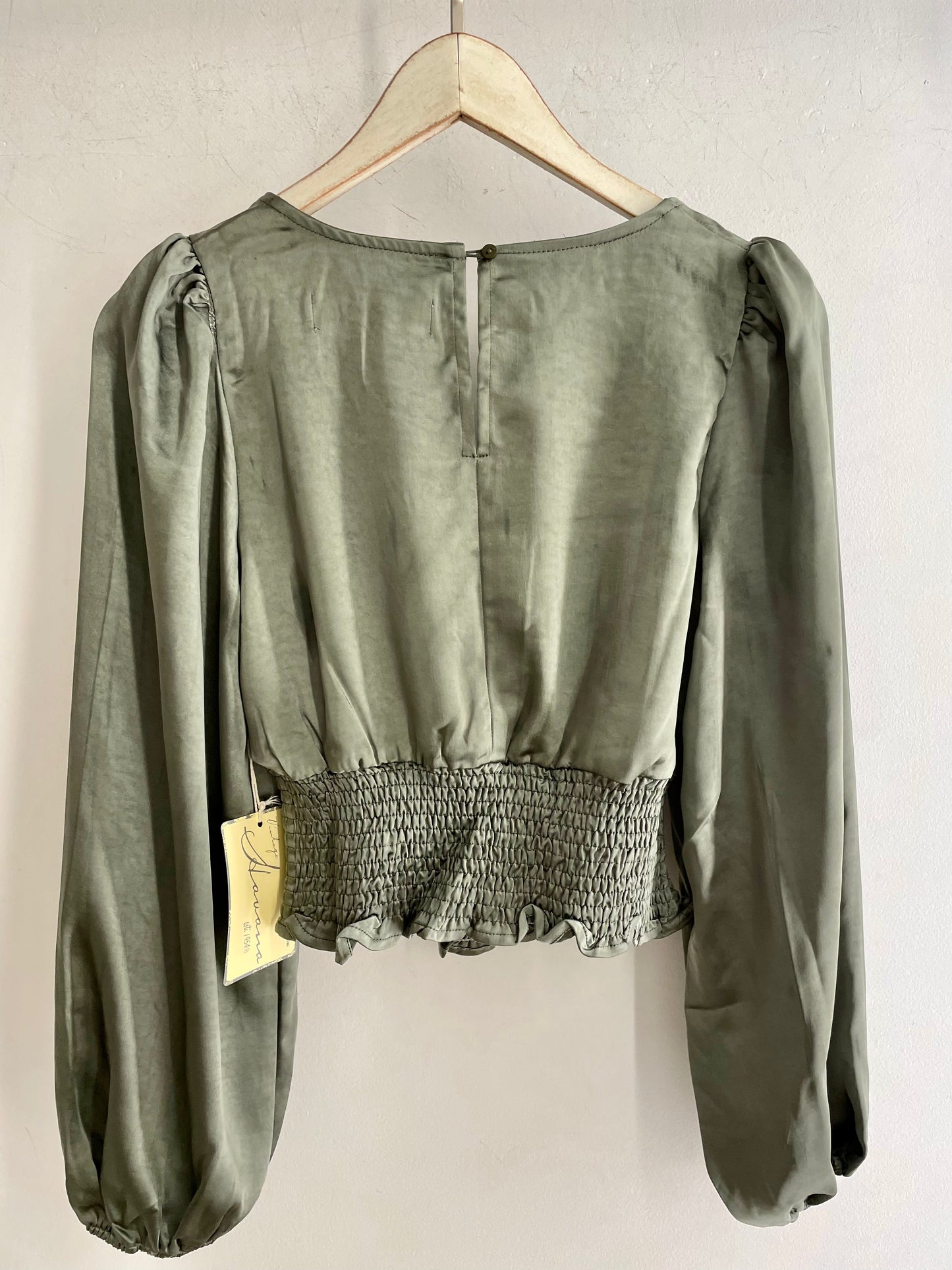 Vintage Havana Satin Criss Cross Blouse