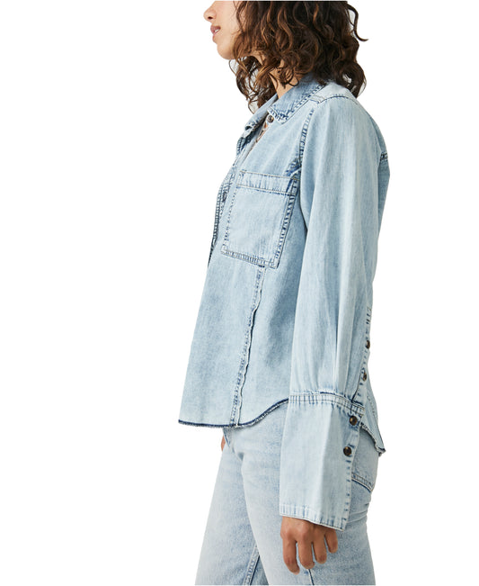 Free People Mackenzie Denim Top