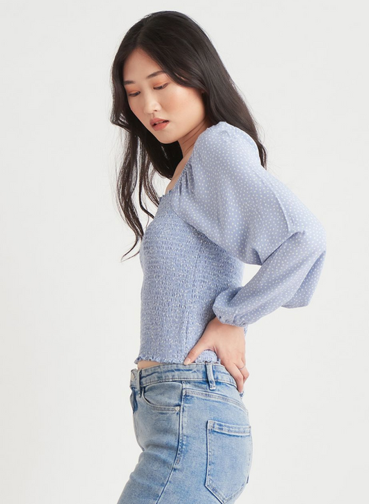 Dex Square Neck Smock Dotted Blouse