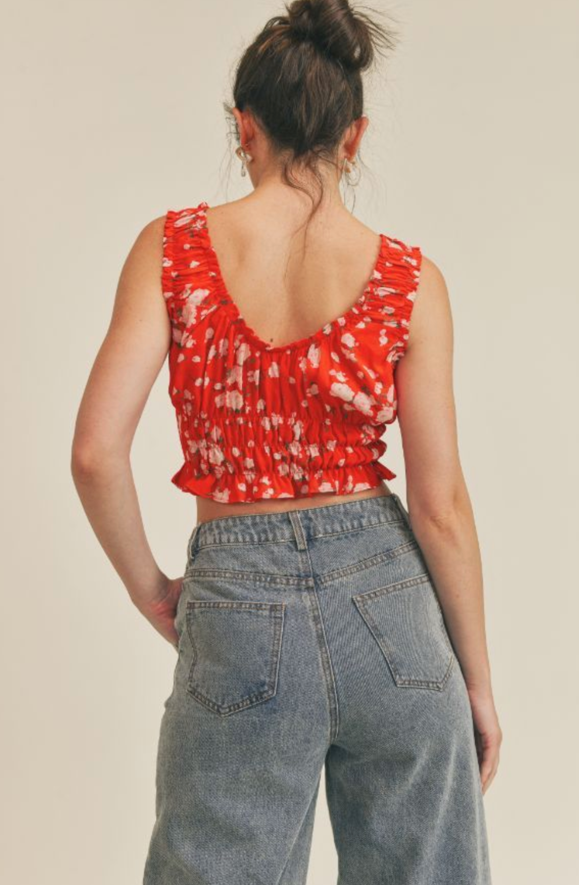 Sage The Label Poppy Punch Cinched Crop Top