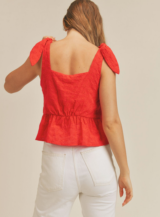Sadie & Sage Valentina Eyelet Tank