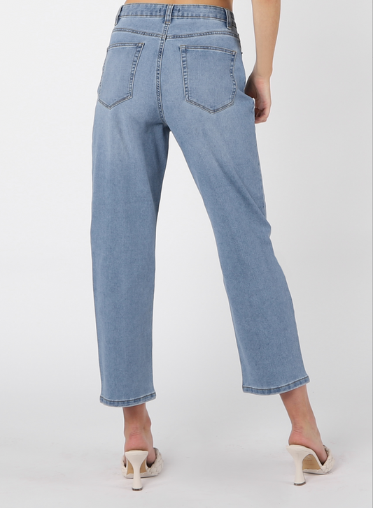 Dex Zoe High Rise Mom Straight Light Jean