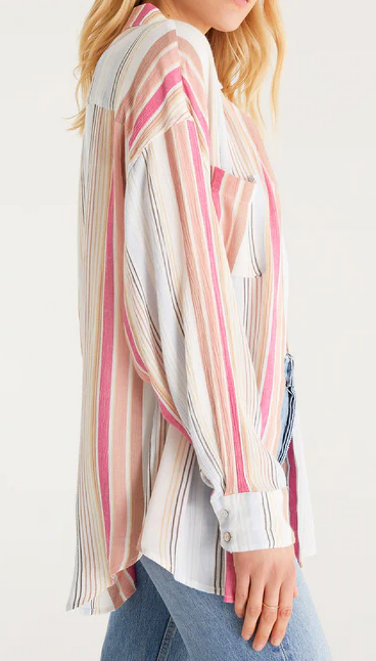Z Supply Lalo Striped Button Up Top
