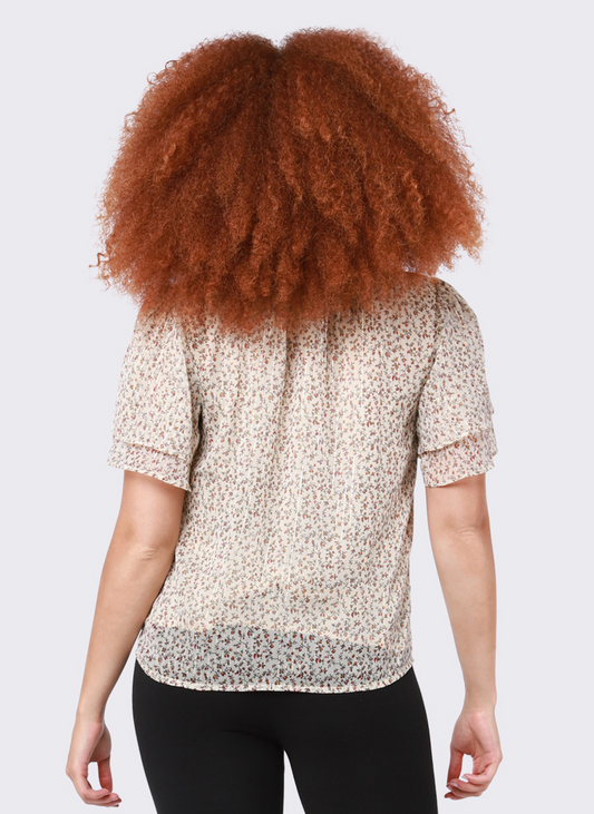 Dex Poppy Flutter Sleeve Top