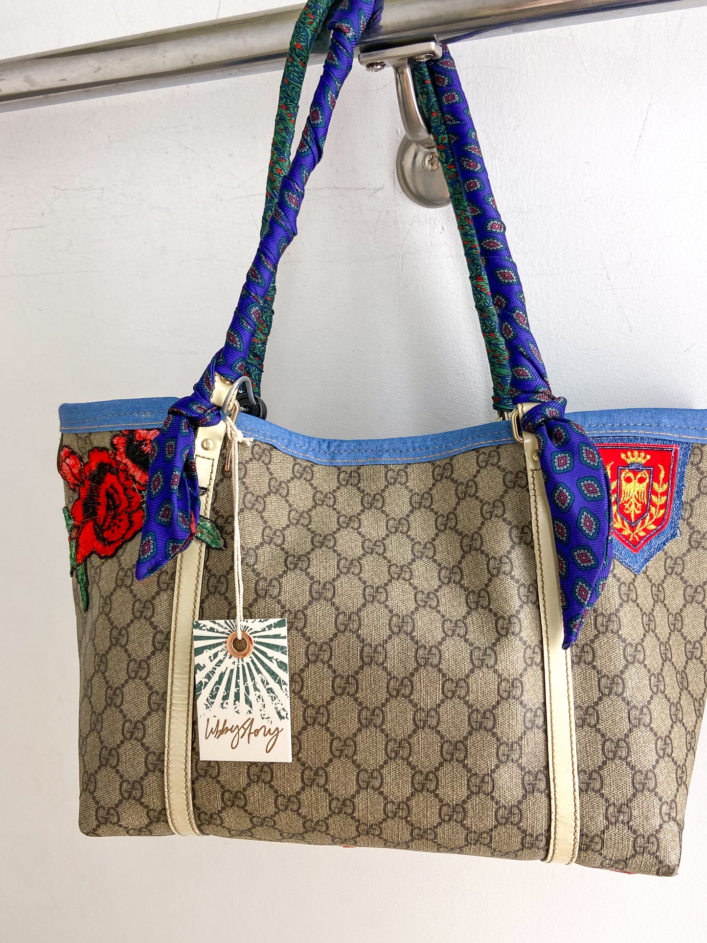 OOAK VINTAGE GUCCI PURSE WITH FLORAL TIGERS