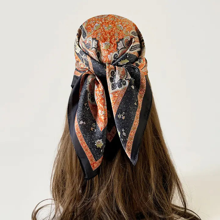Retro paisley Print Square Scarf