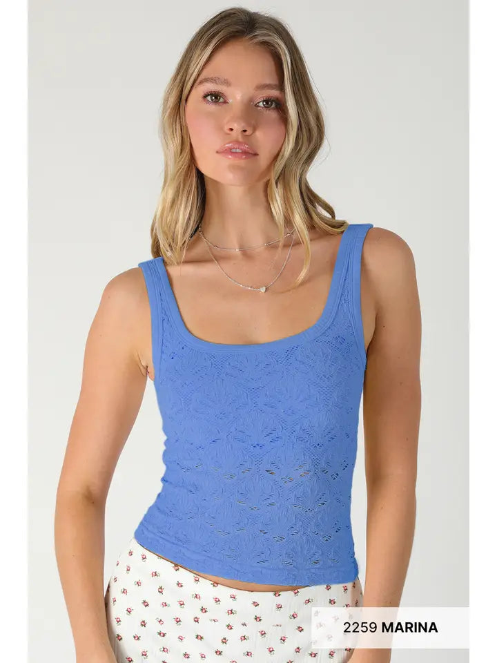 NIkiBiki Floral Textured Lace Tank