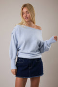 OFF SHOULDER LONG SLEEVE SWEATER