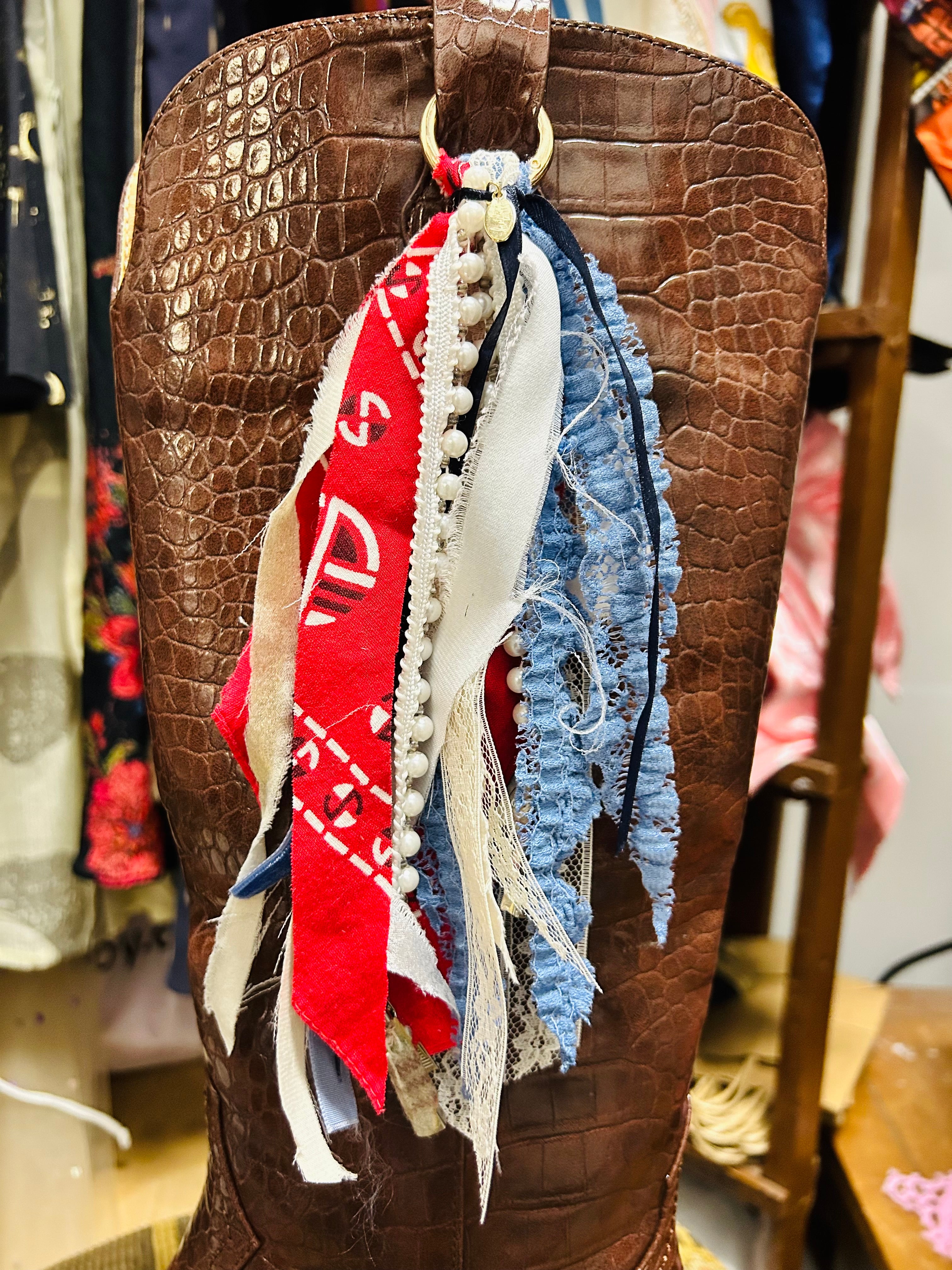 Handmade Medium Fabric Boot Charm