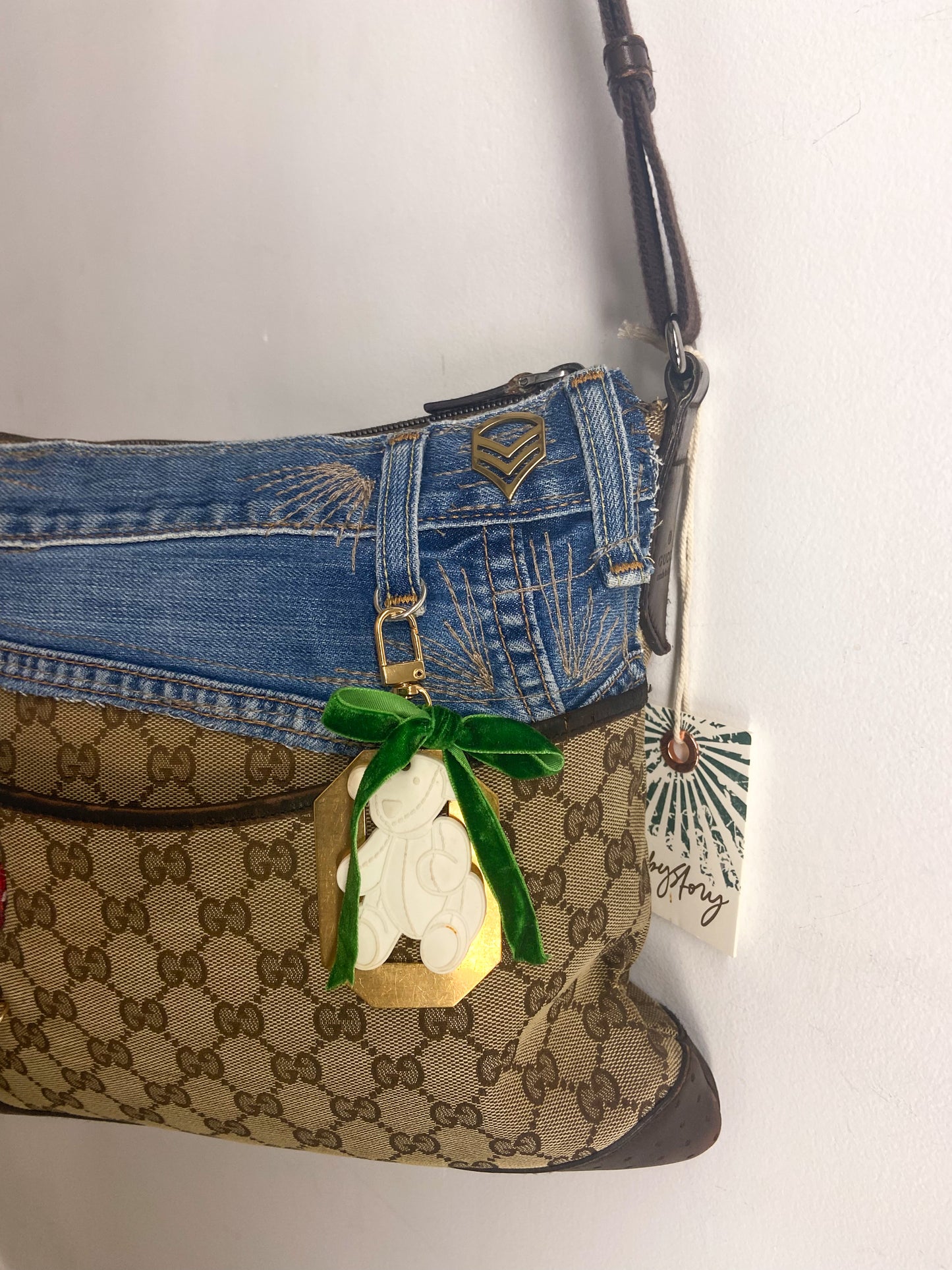 OOAK Vintage Gucci Upcycled Bear Charm Purse