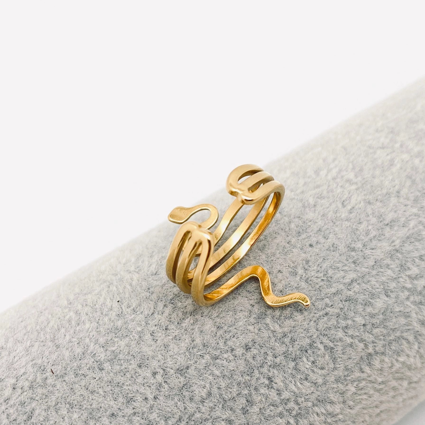 Snake 18K Gold Plated Adjustable Ring