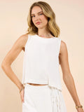 Sadie & Sage Sugarloaf Linen Button Back Tank