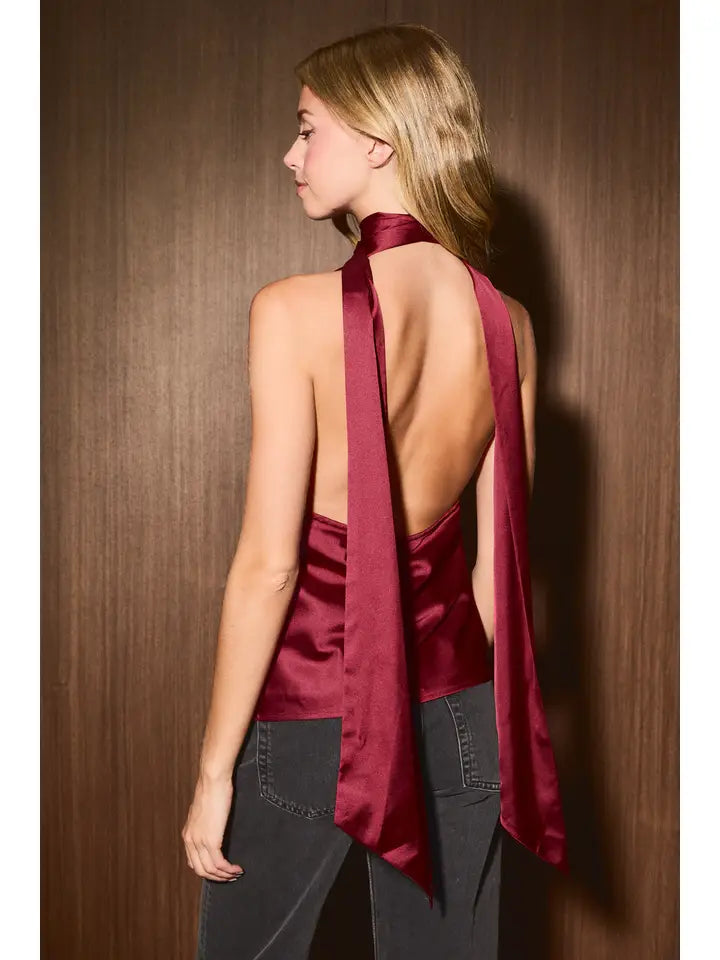 Restless Soul Scarf Backless Halter Top