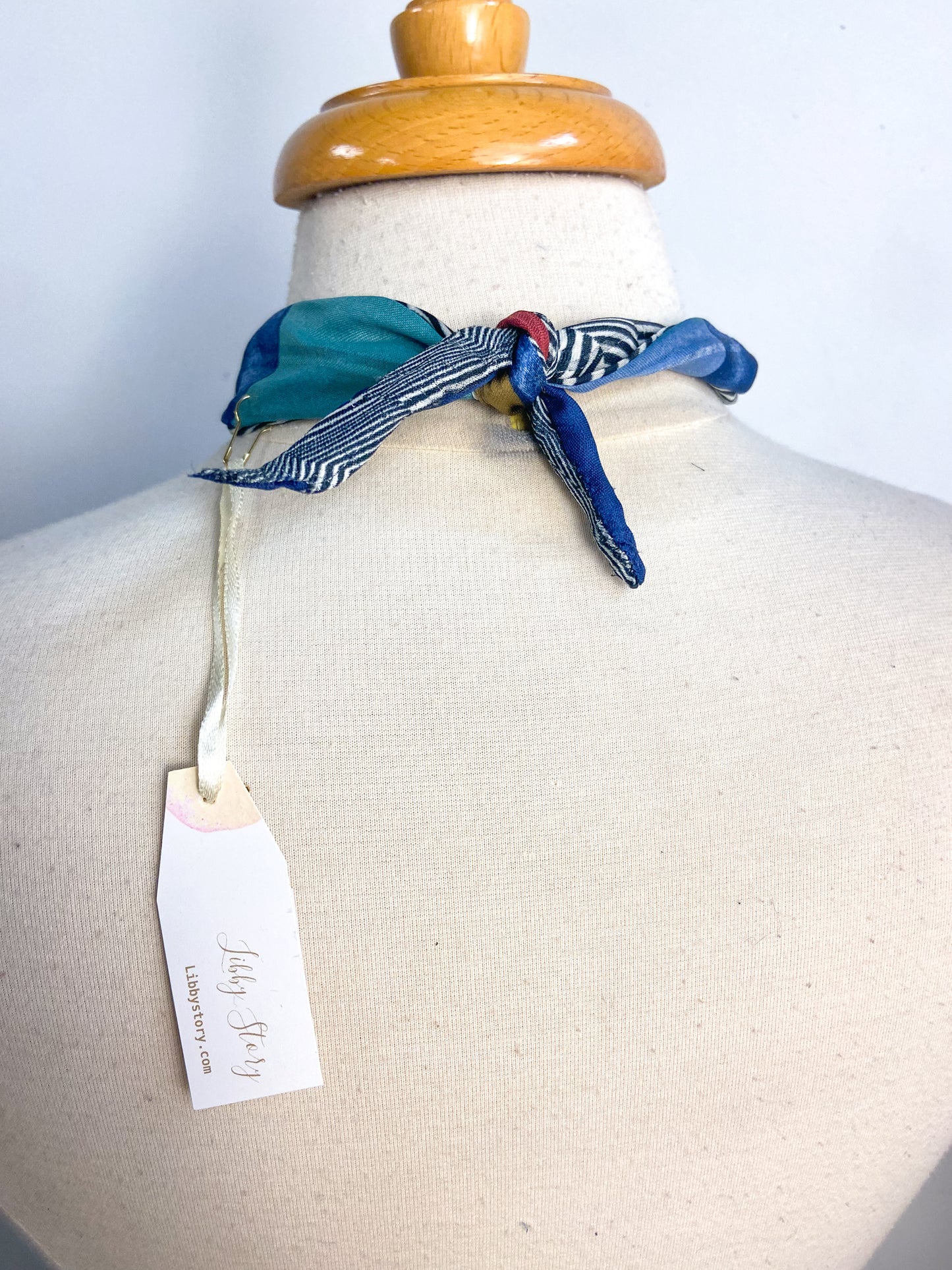 OOAK Vintage Sage Trim Heart Necklace