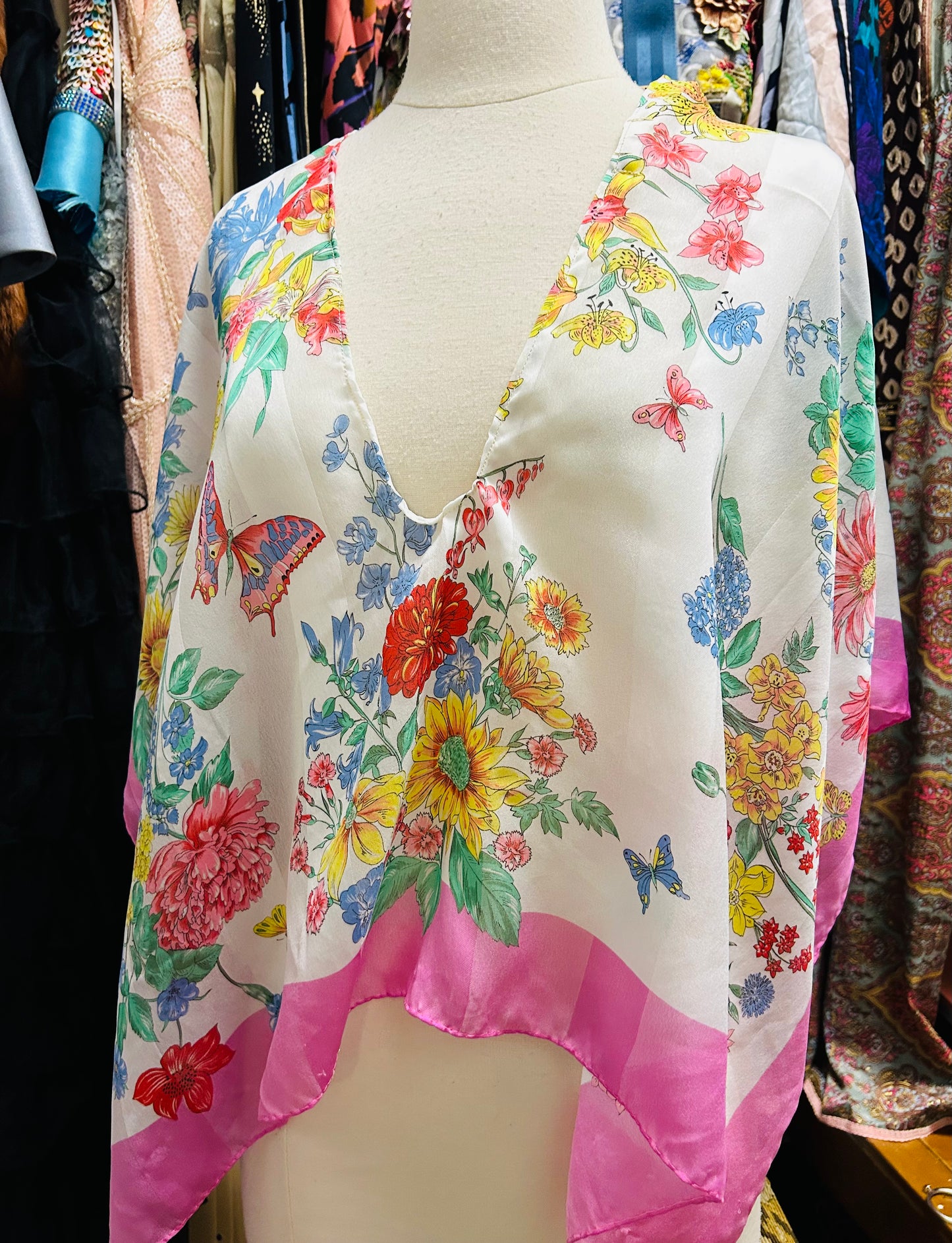 OOAK Vintage Floral Scarf Top