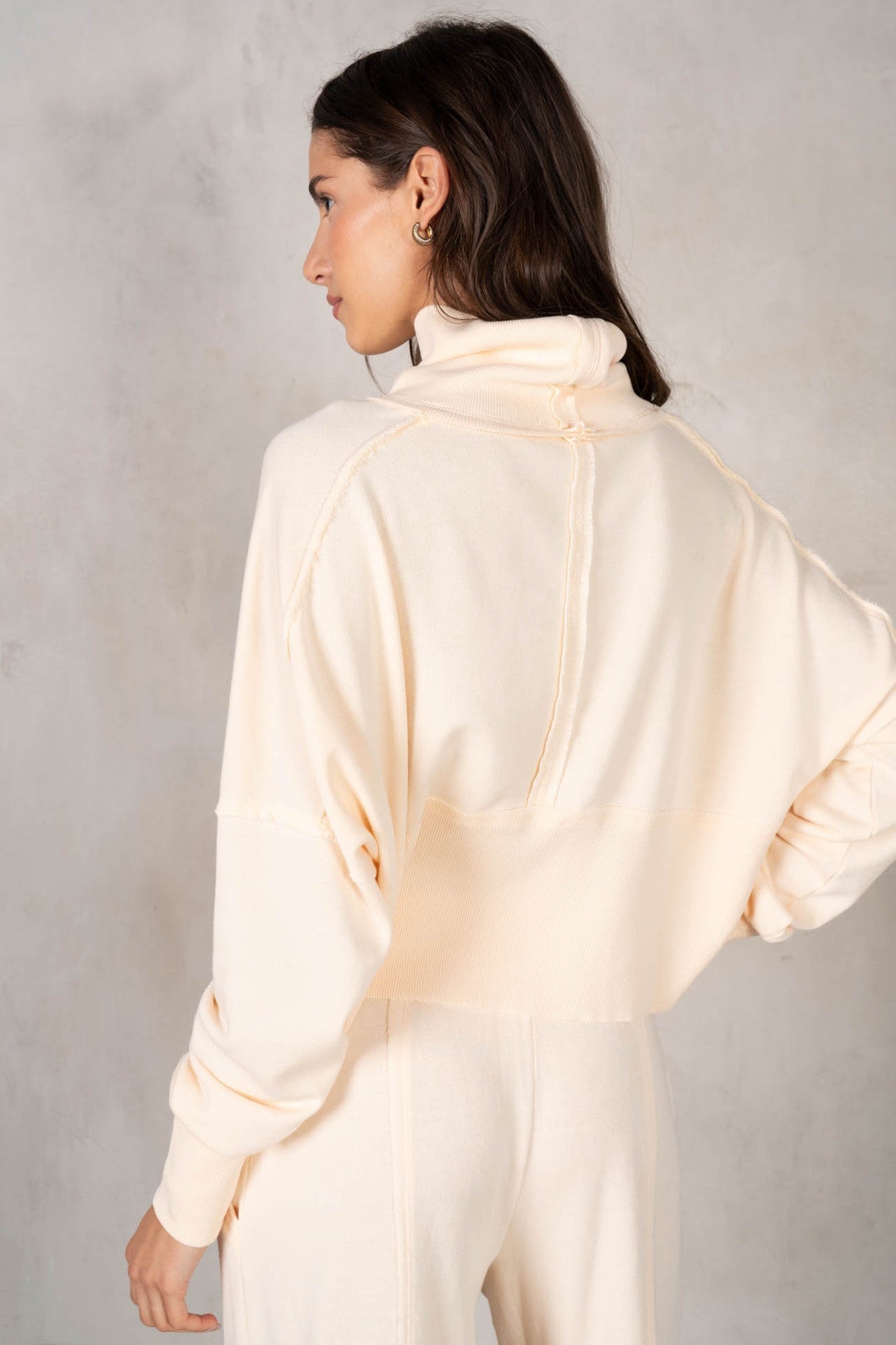 Terry And Rib Turtleneck Sweatshirt