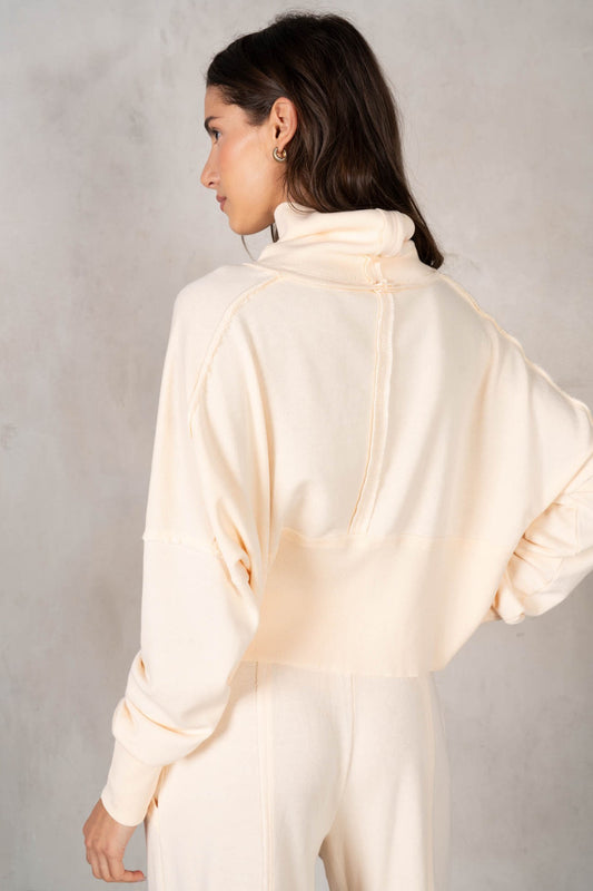 Terry And Rib Turtleneck Sweatshirt