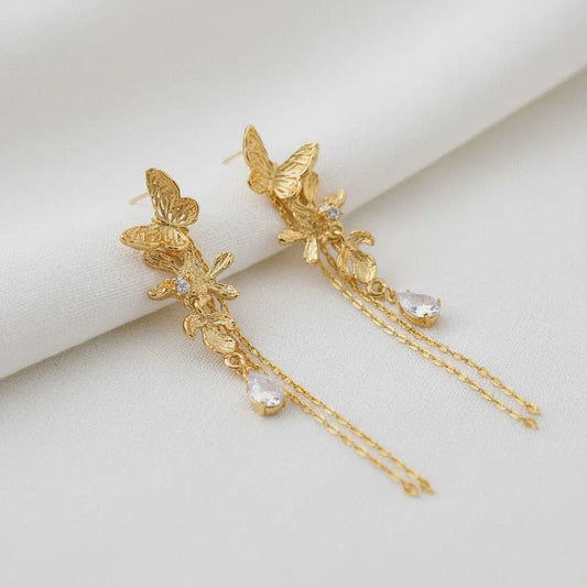 Vintage-Inspired Butterfly Drop Earrings