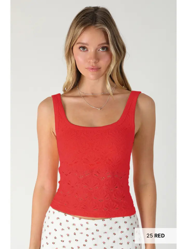 NIkiBiki Floral Textured Lace Tank