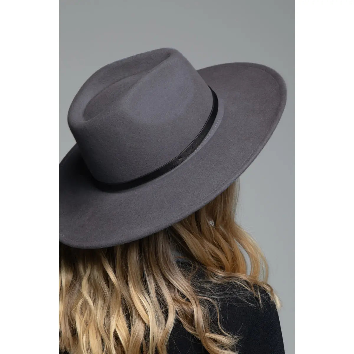 100% Wool Leather Trim Panama Hat