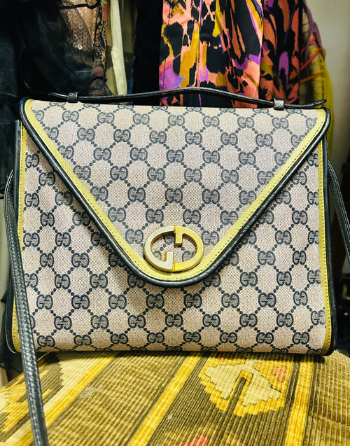 OOAK VIntage Gucci GG Buckle Purse with Metallic Trim