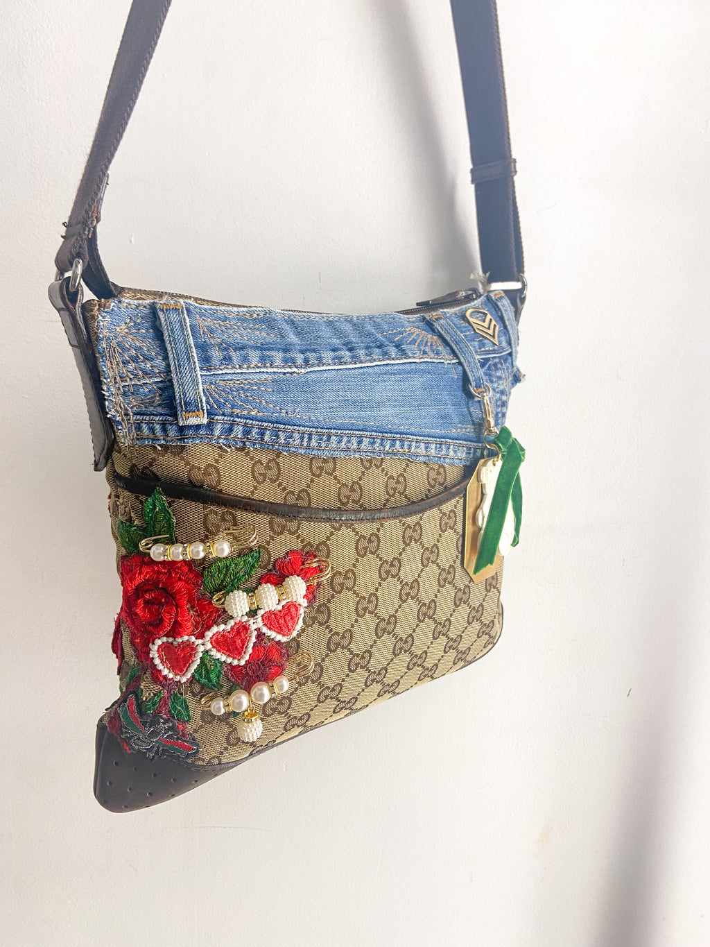 OOAK Vintage Gucci Upcycled Bear Charm Purse