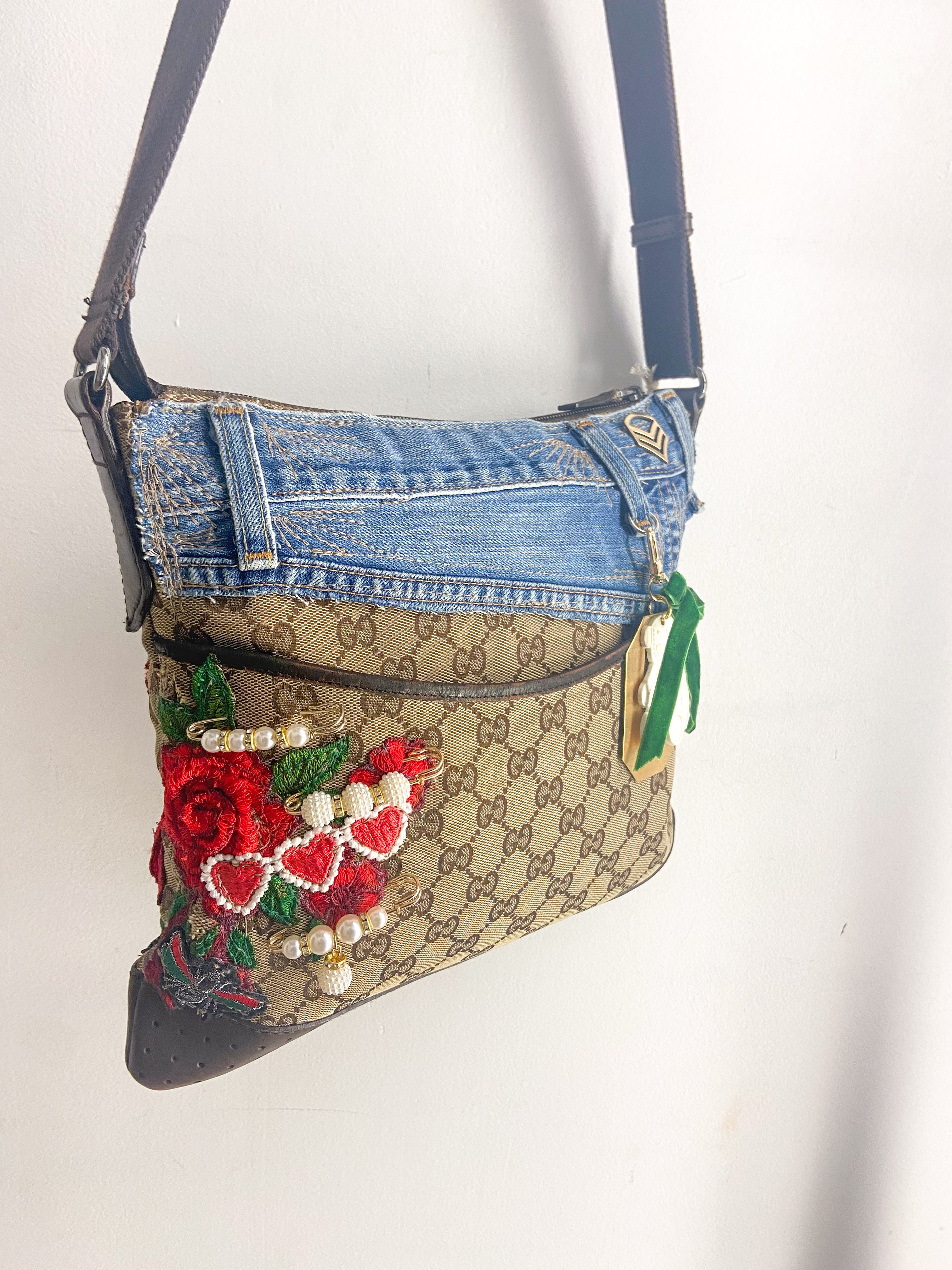 OOAK Vintage Gucci Upcycled Bear Charm Purse