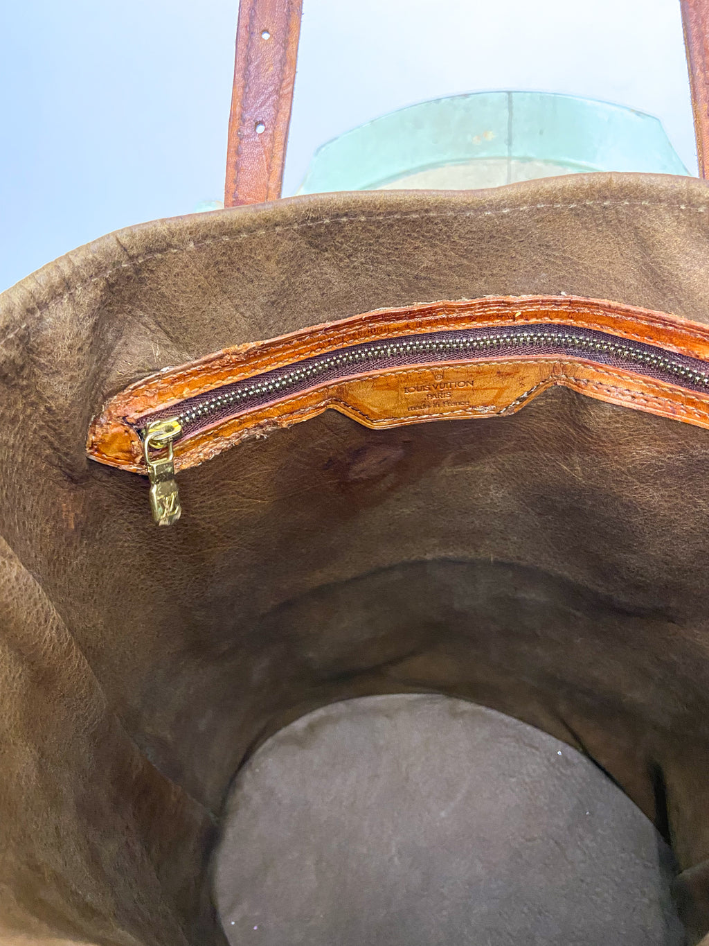 LS Upcycled Vintage LV Leather Lining Bag