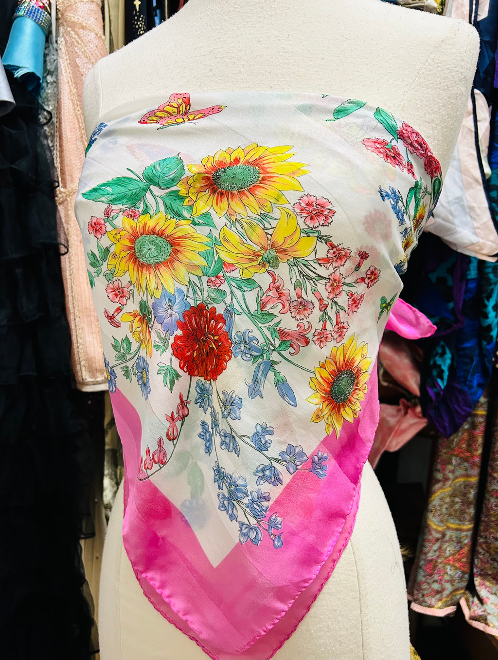 OOAK Vintage Floral Scarf Top