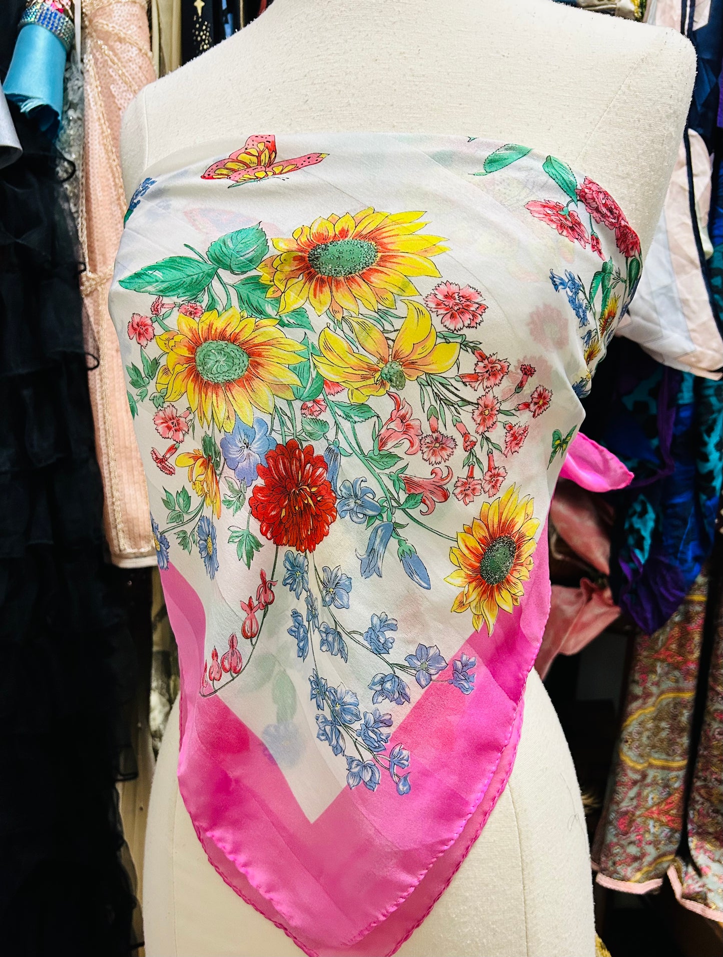 OOAK Vintage Floral Scarf Top