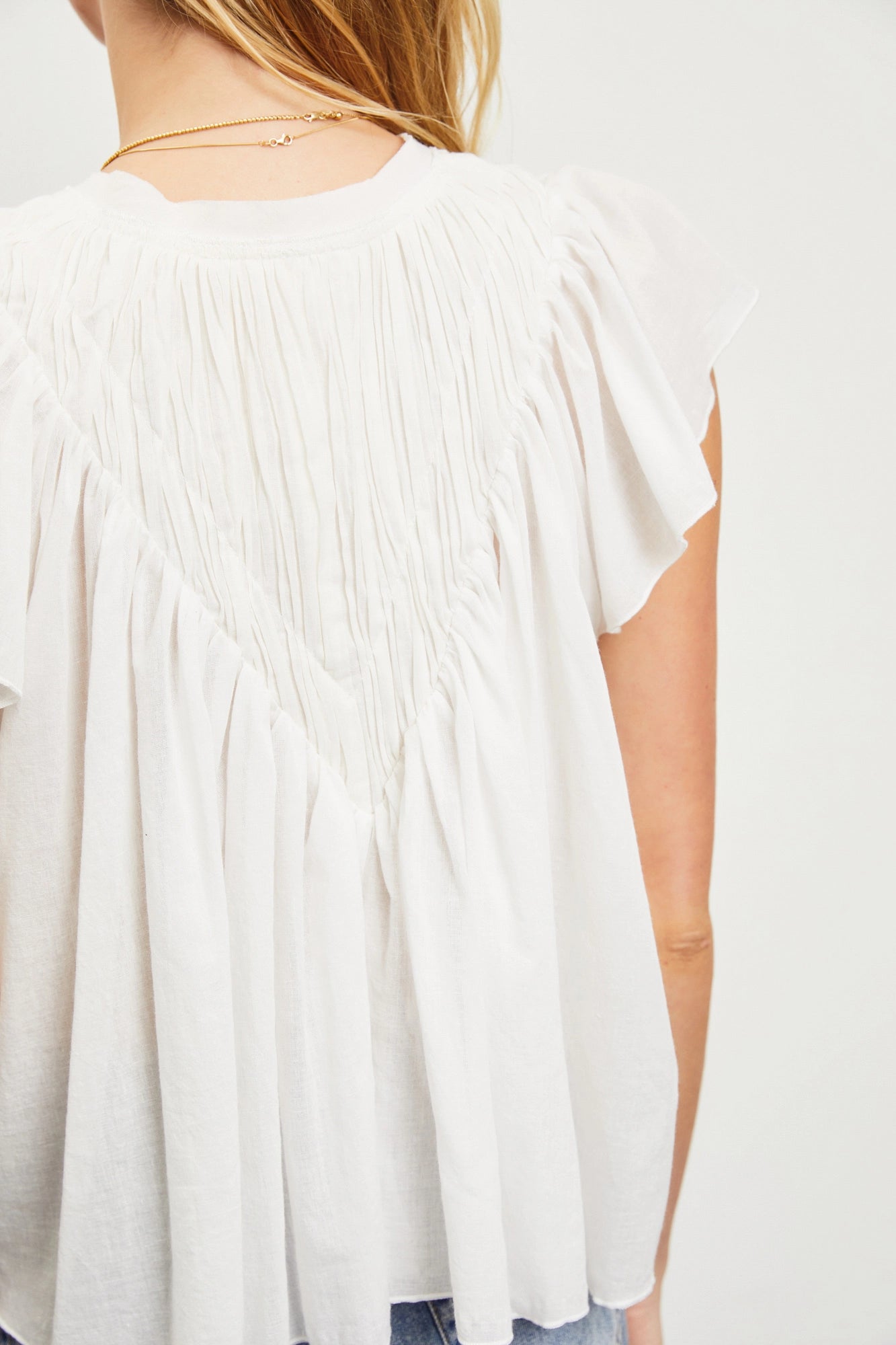 Mustard Seed Ruched Ruffle Top