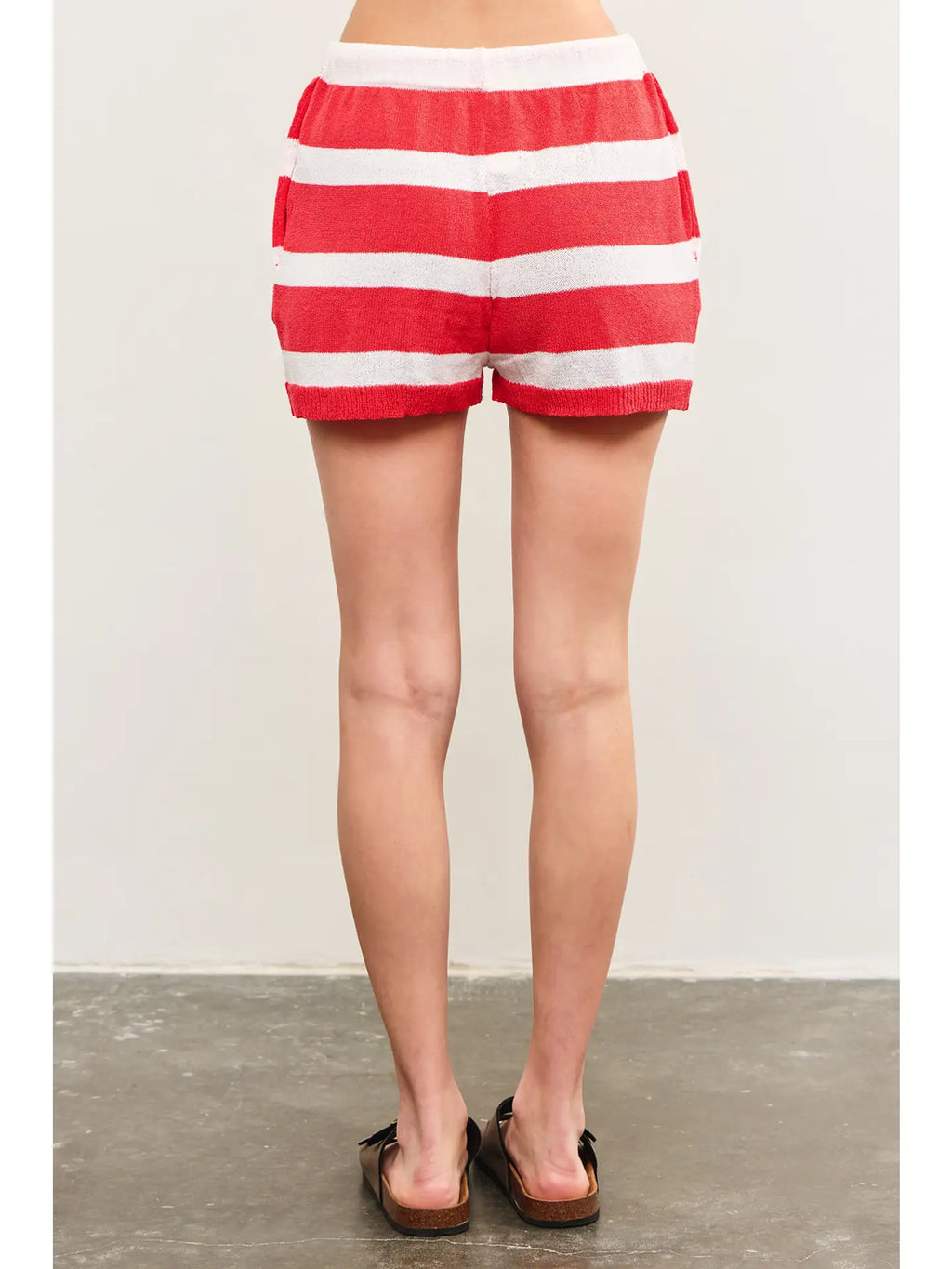 Elastic Waist Band Drawstring Sweater Shorts