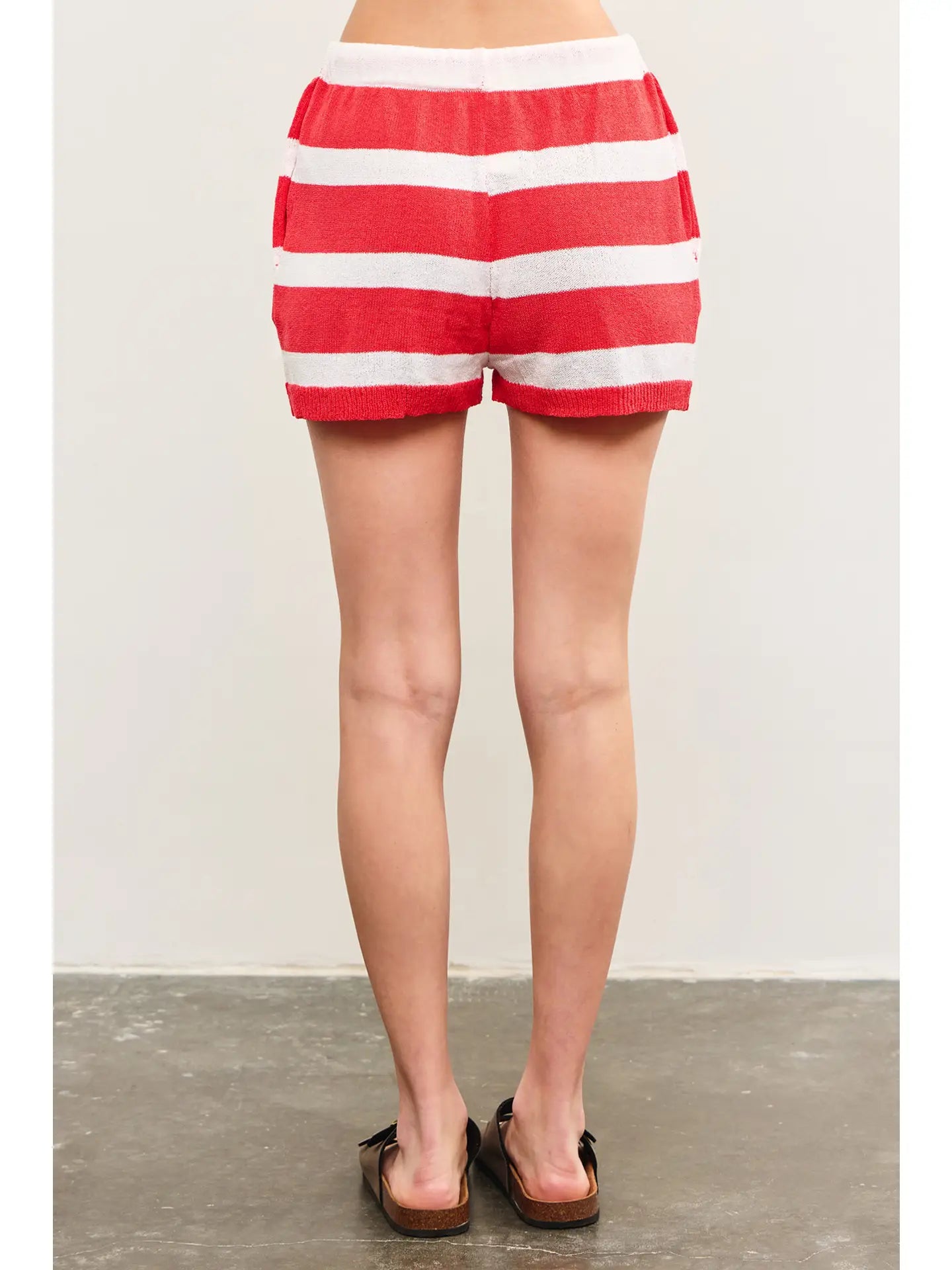 Elastic Waist Band Drawstring Sweater Shorts