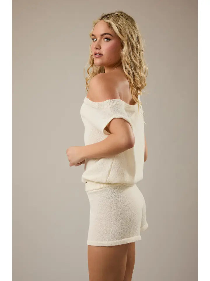 Asymmetrical Shoulder Sweater Top