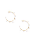 Zenzii Small Decorative Pearl Hoop Earring