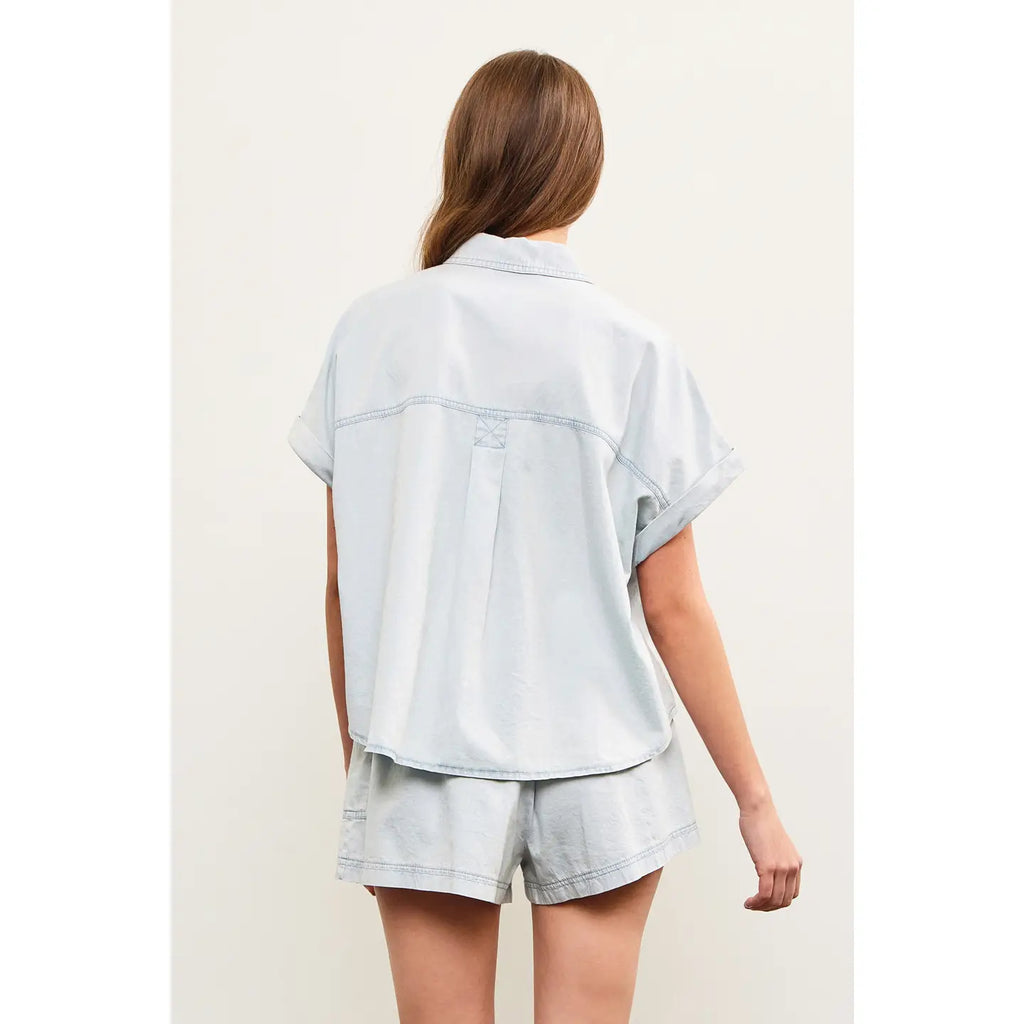 MS Pocket Front Button Up SS Shirt