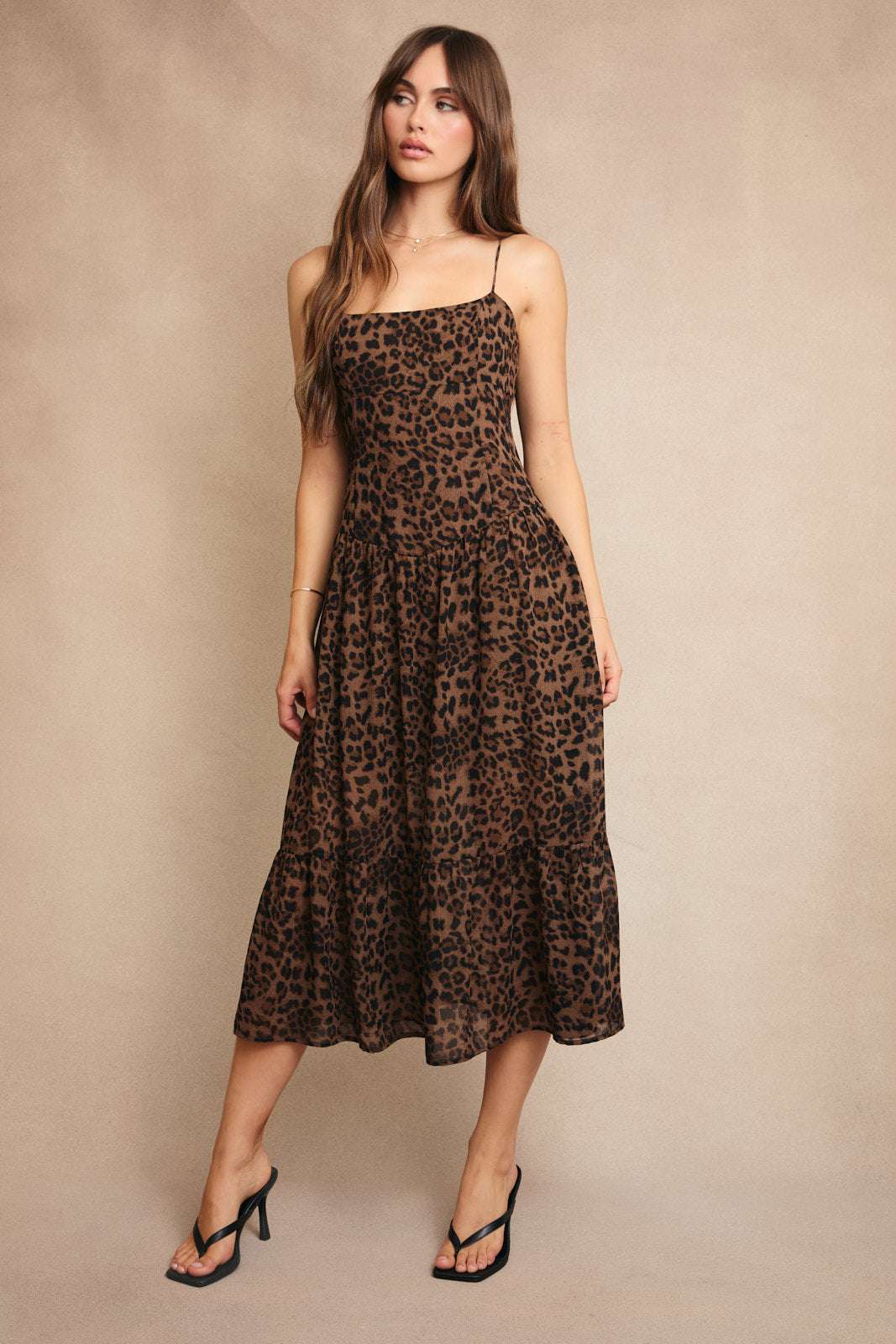 Animal Print Spaghetti Maxi Dress
