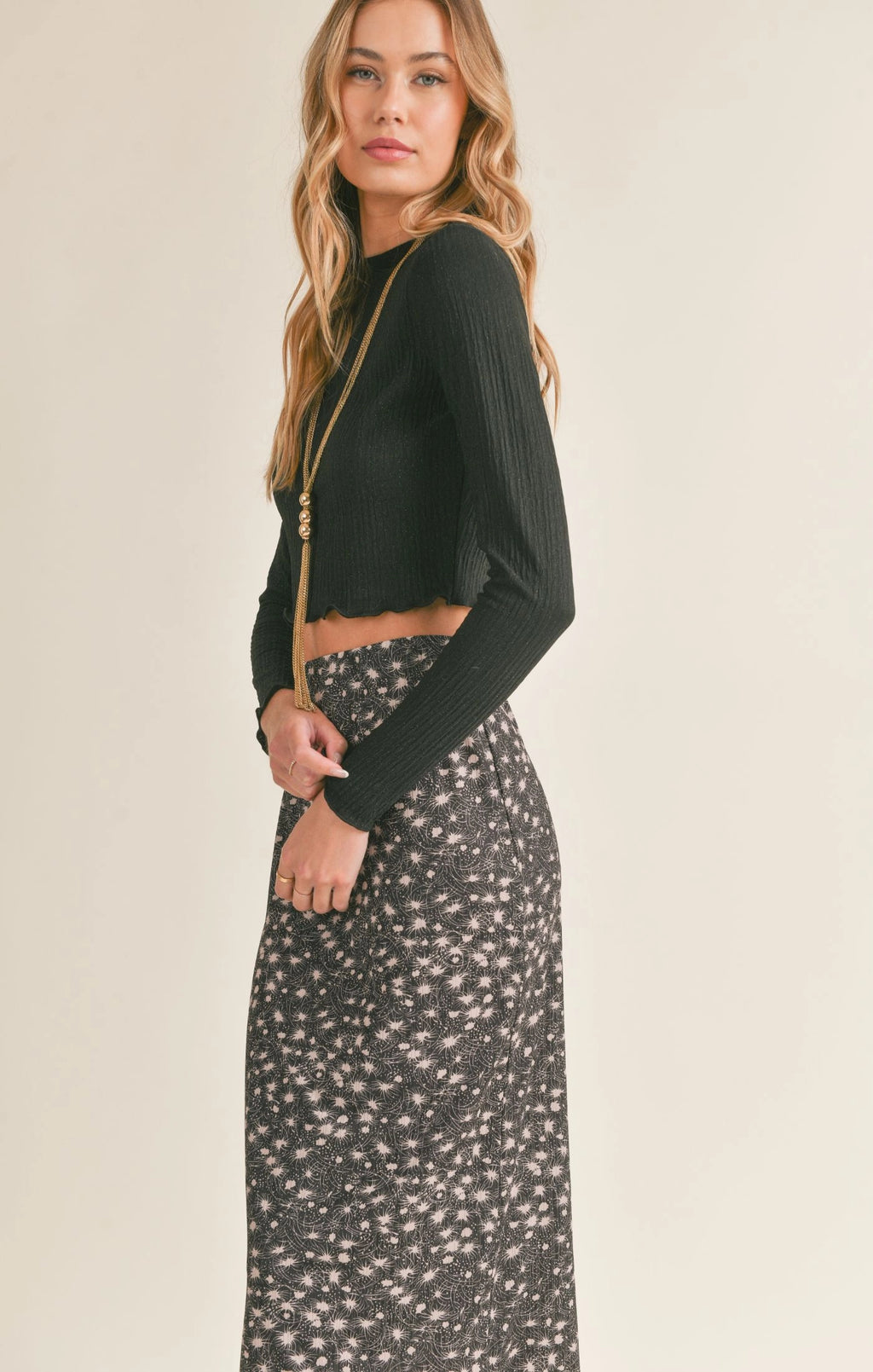 Sadie & Sage Nelly Mock Neck Knit Top