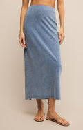 Z Supply Gail Jersey Denim Midi Skirt