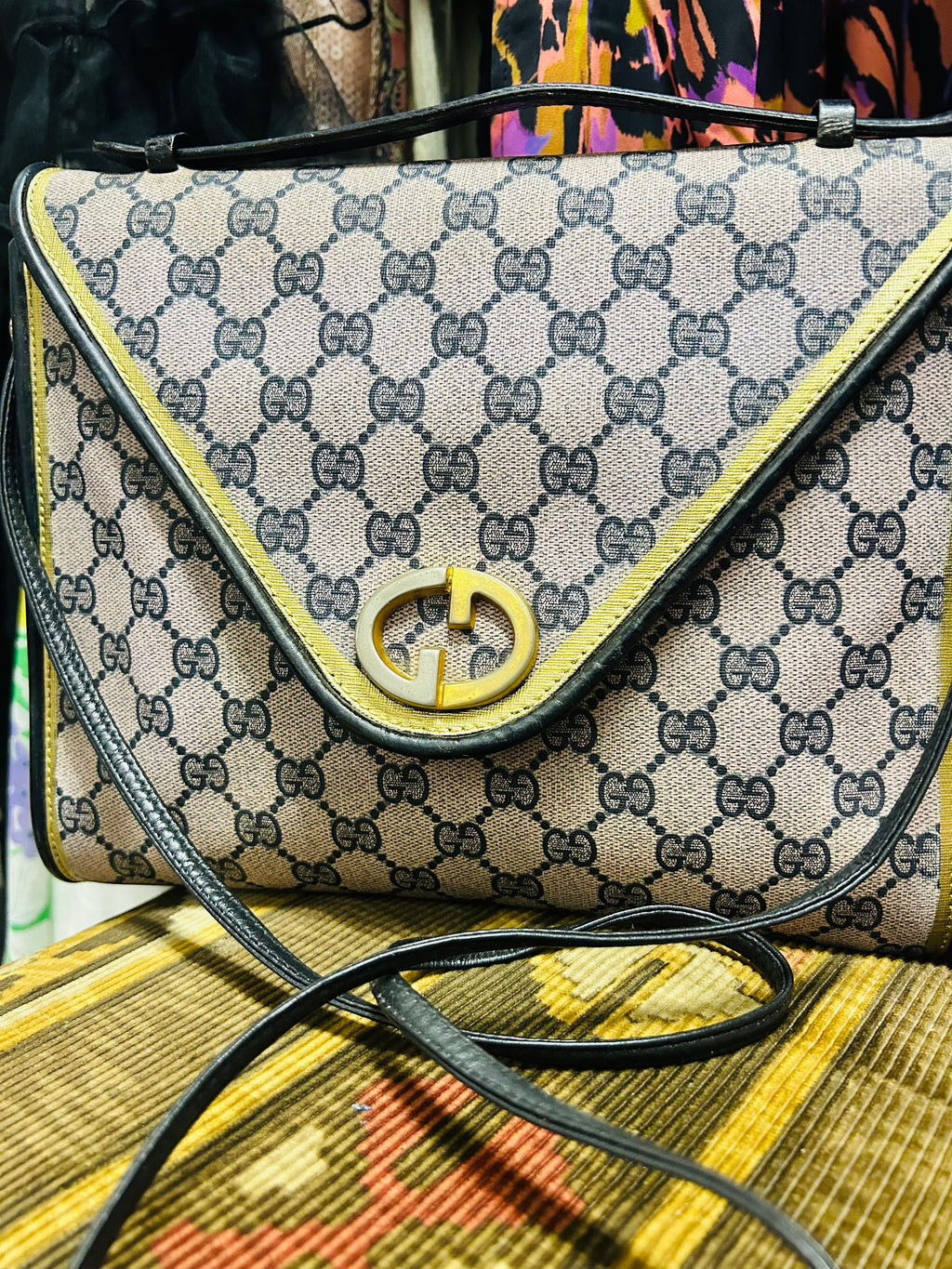 OOAK VIntage Gucci GG Buckle Purse with Metallic Trim