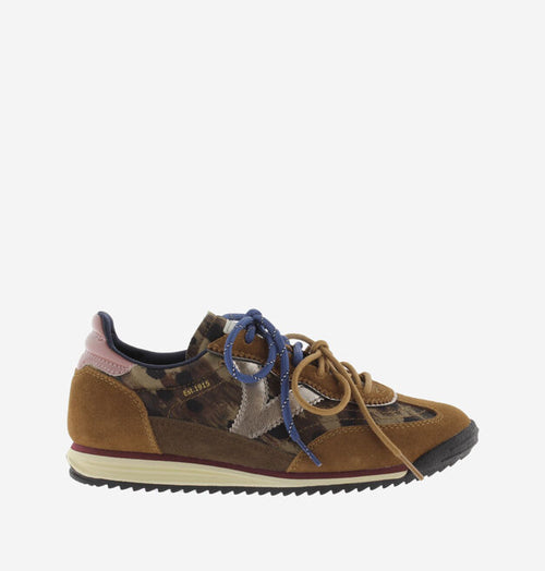 Victoria Saturno Nylon Animal Print & Suede Sneakers