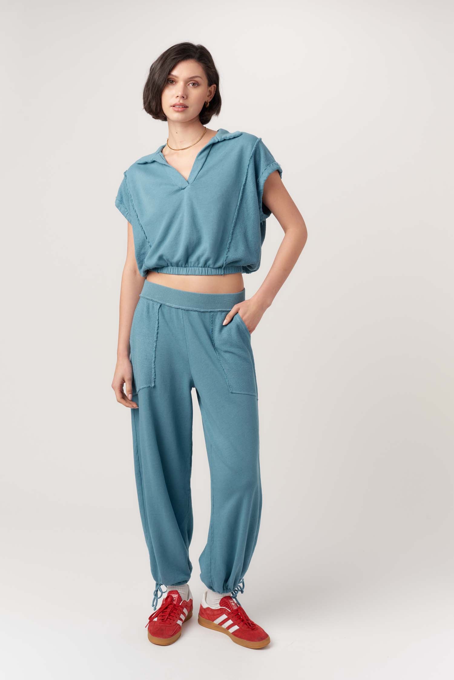 Project Social T Going Places Mixed Textured Collared Top