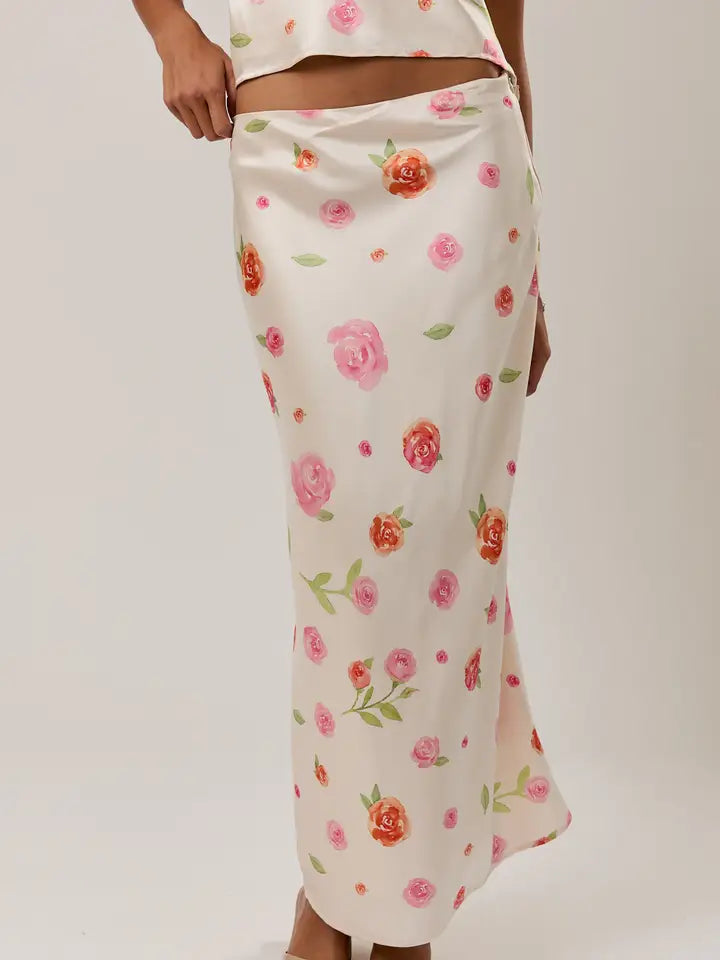 Mid Waisted Bias Midi Skirt