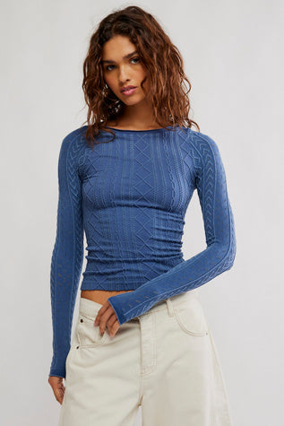 Free People So Soft Seamless Modal Cable Long Sleeve