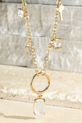 Pave Crystal Charm Necklace
