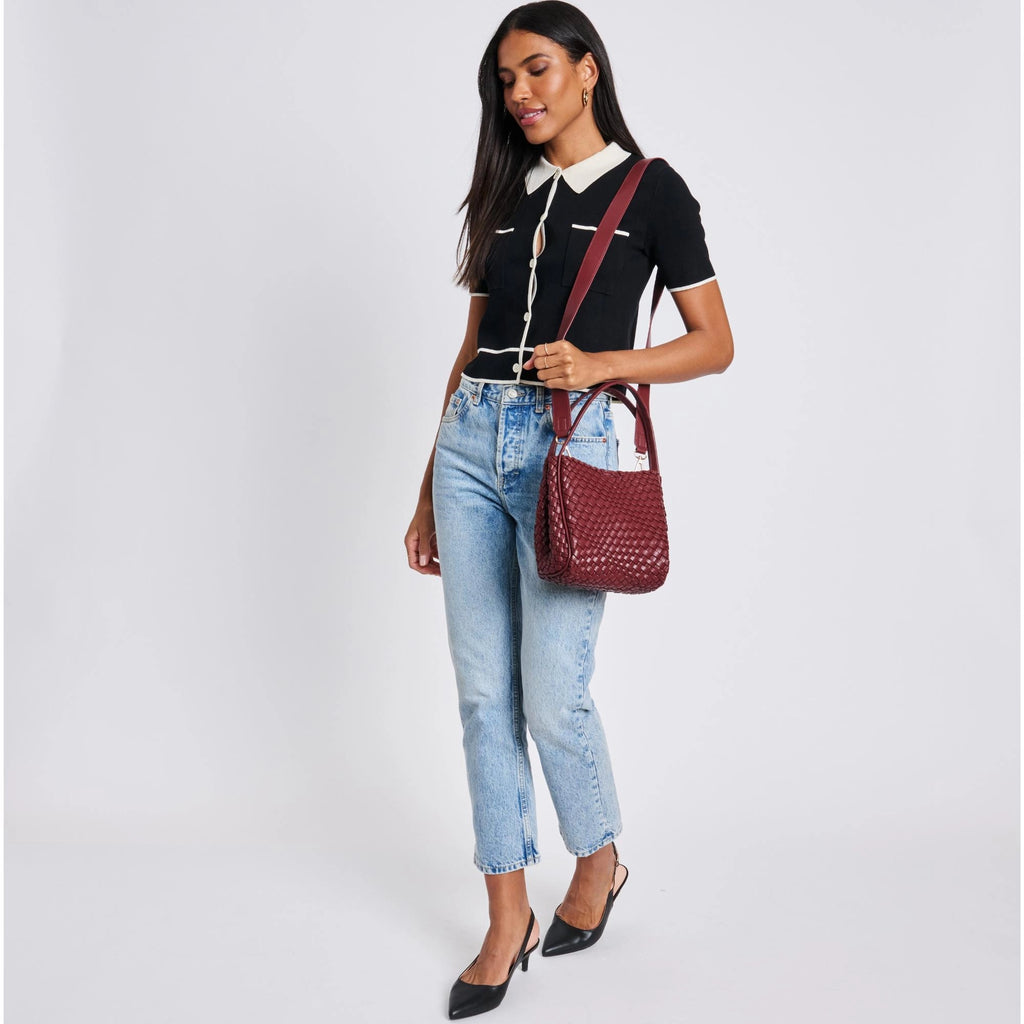 Roxy Woven Double Handle Woven Crossbody