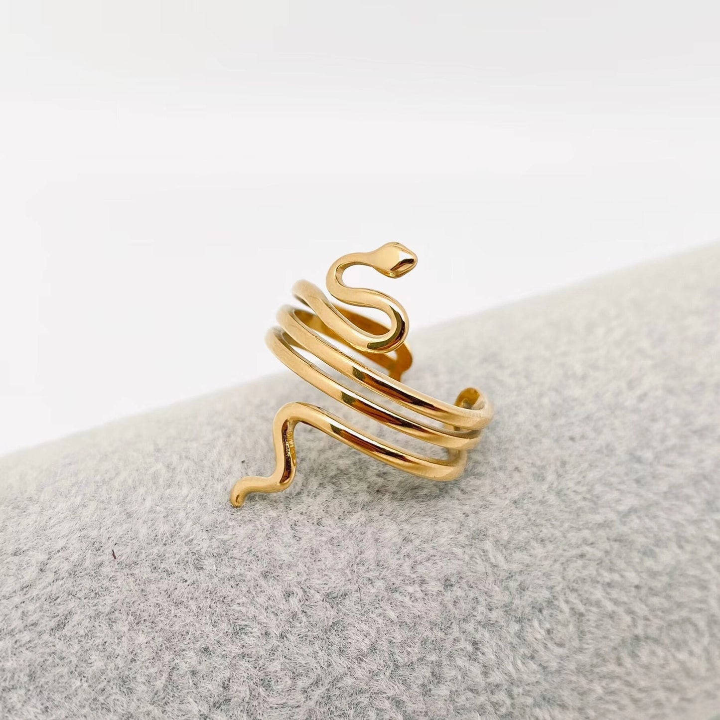 Snake 18K Gold Plated Adjustable Ring