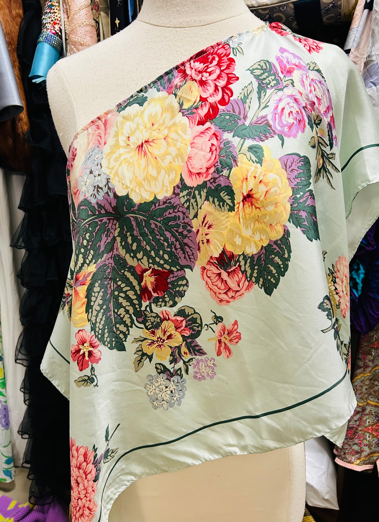 OOAK Vintage Silk Echo Scarf Top