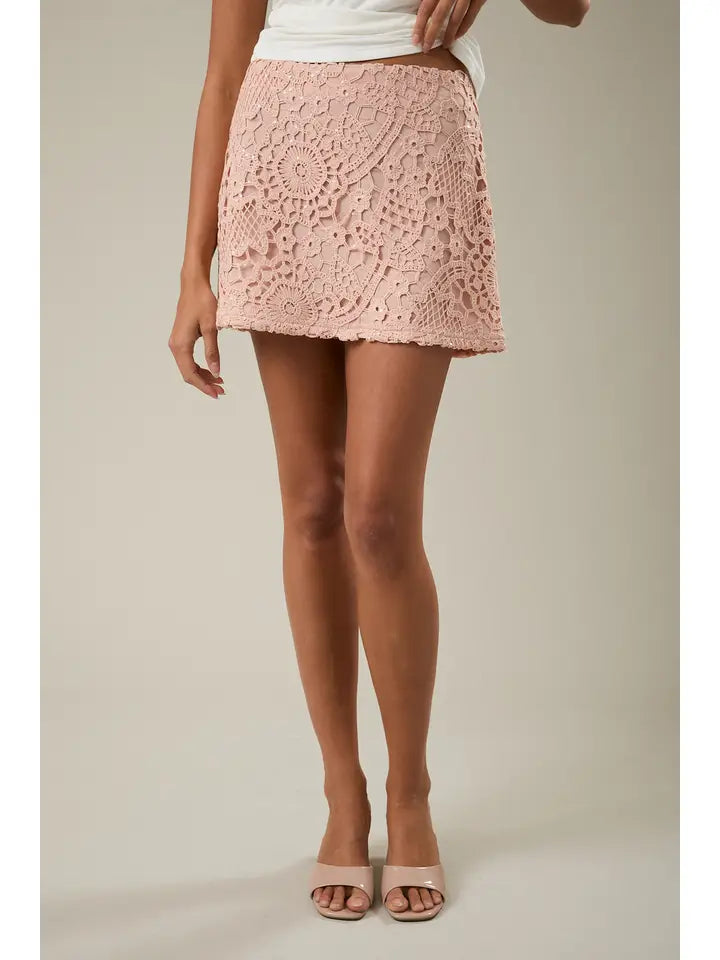 Low Waist Lace Mini Skirt
