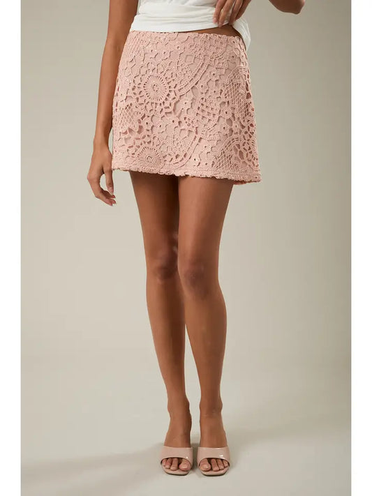 Low Waist Lace Mini Skirt
